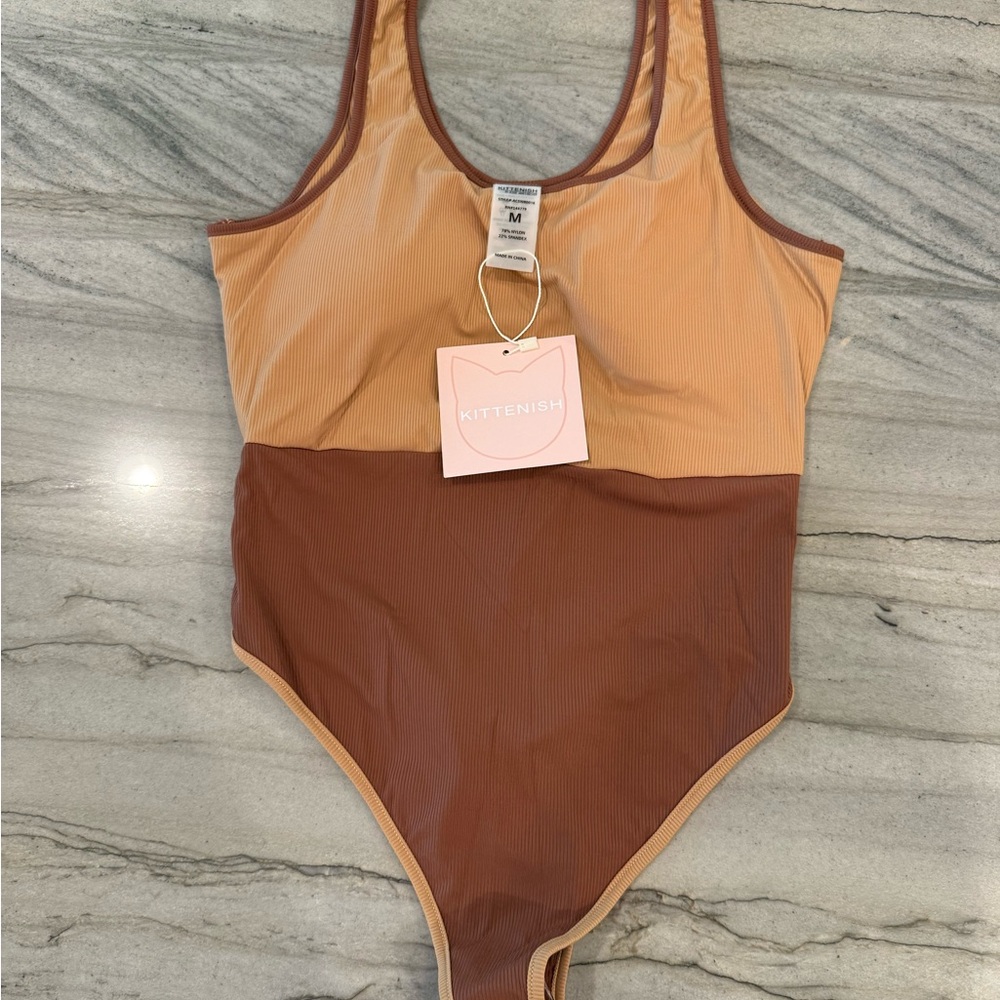 Kittenish Two-Tone Swimsuit